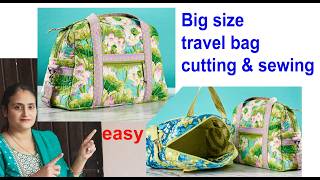 WOW- very easy travel bag cutting \u0026 sewing - bag making at home / old cloths reuse idea /waste craft