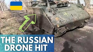 Avdiivka: The moment the Russian FPV drone hit the Ukrainian YPR-765 armored personnel carrier