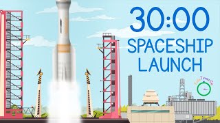 30 Minute Rocket Launch Countdown! 🏗️ Full Rocket Build & Launch Visual Timer