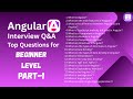 Part 1 | Angular Interview Questions & Answers for Beginners | Angular Basics