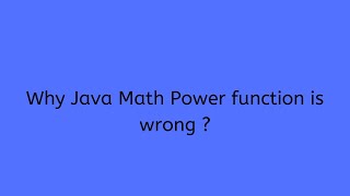Is Java Math.pow not accurate?