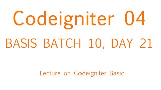 Codeigniter Bangla tutorial Part 04