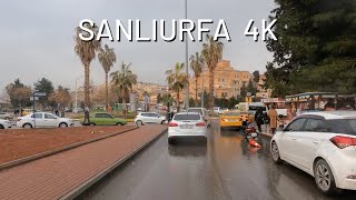 Şanlıurfa 4K - Driving Downtown on Light Rain