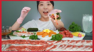 고소한 차돌박이육회와 깍둑육회 조합 RawBeef Real sound ASMR Eatingsound Mukbang