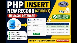 PHP Insert New Record in MySQL Database | Student Registration Form | PHP CRUD Tutorial