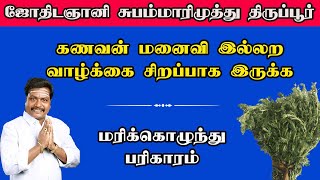 கணவன் மனைவி இல்லற வாழ்க்கை சிறப்பாக இருக்க மரிக்கொழுந்து பரிகாரம்|Subam Marimuthu | Vinveli Jothidam