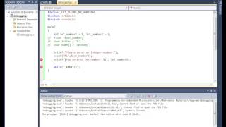 Debugging C Code with Visual C++ Express 2010