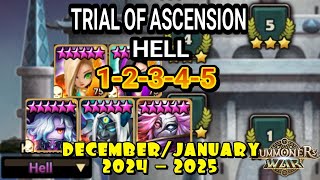 TOA HELL STAGE 1 2 3 4 5 [ ⭐3 ] DECEMBER/JANUARY 2024-2025 | SUMMONERS WAR SKY ARENA