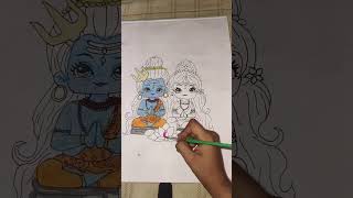 Colouring shiv sati🥰😍|shivratri special❤️#art#drawing#mahashivratri#artist#trending