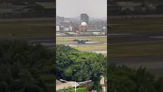 TSA松山機場，第二果菜市場，ROCAF中華民國空軍/1307/ C-130，加速起飛🛫️。#c130   #飛機 #中華民國 #空軍 #松山機場#airplanes