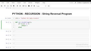 Python RECURSION Program | Reverse the String [Interview Question]