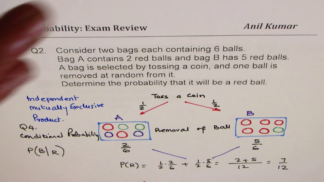 Probability 3 Example Independent Mutually Exclusive And Conditional ...