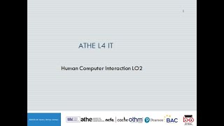 ATHE L4 IT Unit 4 52 Human Computer Interaction LO2