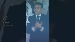 French President Emmanuel Macron loving Kylian Mbappé's two goals 🇫🇷 🙌