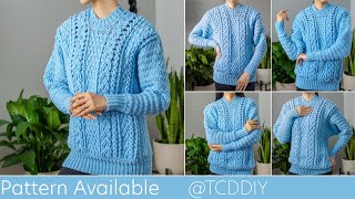 How to Crochet: Cable Batwing Sweater | Pattern & Tutorial DIY