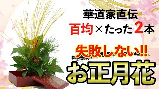 【たった２本】百均で簡単オシャレに飾れるお正月花！【生け花】