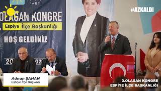 İyi Parti Espiye İlçe Başkanlığı 3.olağan kongreI (Espiye) yerel politika konuşması