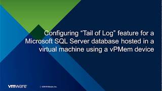 Using PMem for a SQL Server in a VMware VM.