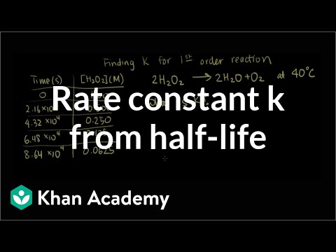 Rate constant k from half-life example | Knetics | Chemistry | Khan Academy Rate constant k from half-life example | Knetics | Chemistry | Khan Academy