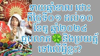 ទាយឆ្នាំខាល ថេាះ ពីថ្ងៃទី០១ ដល់១០ ខែធ្នូ ឆ្នាំ២០២៤ ជួបលាភ🍀និងប្រយត្ន័ទៅលើអ្វីខ្លះ?