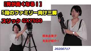 【背が高くなるファミリー向け】5段で伸びる三脚「スリックGX7500」を橋本永美子先生が解説！（動画No.692）