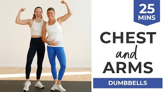 25-Minute Chest + Arms Workout At Home (Upper Body with Dumbbells)