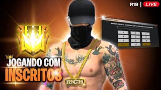 FREE FIRE AO VIVO - R19 JOGANDO COM INSCRITOS ! AVALIANDO CONTAS