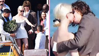 Anya Taylor-Joy and Her Newlywed Husband Malcolm McRae Kissing and Hugging on a Venetian Water Taxi
