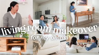 🥹 Surprising My Mom with a LIVING ROOM MAKEOVER!! | Minimal & Modern Design