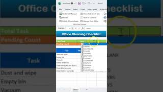 Create an Interactive Office Cleaning Checklist in Excel within few Seconds #shorts