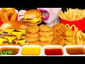 ASMR MCDONALD'S TRIPLE CHEESE BURGER, FRIES, CHICKEN NUGGETS, CHEESE STICK 맥도날드 트리플 치즈버거, 치킨너겟 먹방