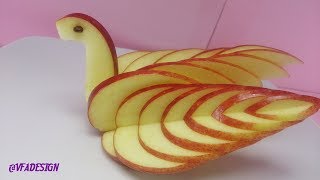 How To Make A Bird Swan With Apple - By VFA Design Art Of Fruit Carving.