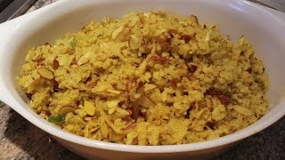 How to cook Poha | Rice Flakes with Chopped Almonds | Poha Flattened Rice