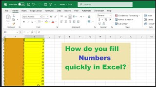 How To Fill Numbers In #Excel Quickly And Easily!