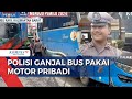 Aksi Heroik Polisi Hentikan Bus Mundur saat Mogok Menanjak Jembatan Pakai Motor Pribadi