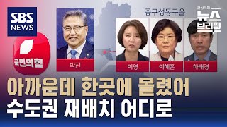 국민의힘 수도권 인물난 속 과밀 지역구…박진 서대문을 등 재배치 시작 / SBS / 편상욱의 뉴스브리핑