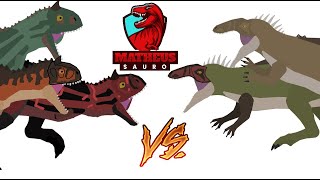 Pivot Carnotaurus vs Becklespinax Epic Battle Animation Mini Movie #pivotanimator #dinosaur