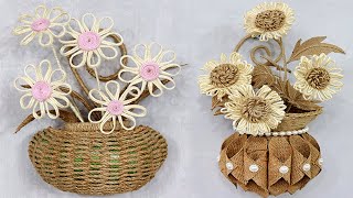 5 Jute Flower Vase Wall Hanging Craft Ideas are recycled from 7up Bottle