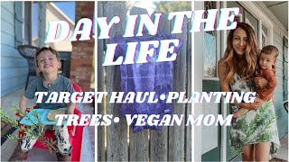 DAY IN THE LIFE| TARGET HAUL| DIY TIE DYE| VEGAN & NON VEGAN MEALS•COLLAB WITH @clutteredmother