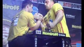 Dzambolat Tsoriev vs. Andrey Pushkar - Right Open - Nemiroff 2010 - World of Armwrestling.com