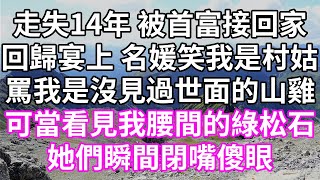 走失14年 被首富接回家！回歸宴上 名媛笑我是村姑！罵我是沒見過世面的山雞！可當看見我腰間的綠松石！她們瞬間閉嘴傻眼！#為人處世 #幸福人生#為人處世 #生活經驗 #情感故事#以房养老#婆媳故事