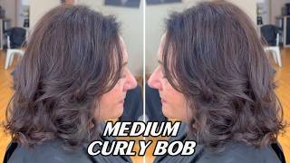 Voluminous Medium Layered Bob Haircut for Women & Classy Curly Bob with Modern Shag Texture