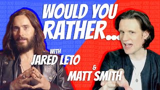 "I Want Kanye To Give My Oscar Speech!" Morbius Stars Jared Leto & Matt Smith Play Would You Rather!