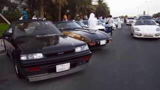 Insane Datsun 240z, Nissan R31 and R34  Line up in Doha Qatar