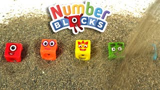 Numberblock Heads are Buried in Sand! Sift Them Out and Build 6's Body in Order by Identifying Dots