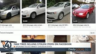 Man tries selling stolen items on Facebook