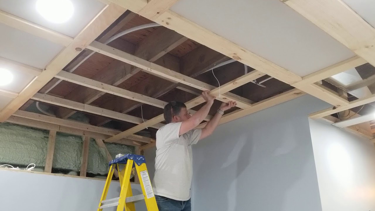 Some Basement Ceiling Work. An Alternative To Traditional Drop Ceiling ...