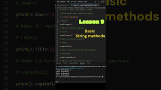 12. Basic String Methods in Python 🔤 Lesson 9 #shorts