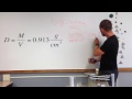 how to calculate the density of a person using displacement