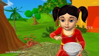 Little Miss Muffet - 3D Animation English Nursery Rhyme for Children with lyrics